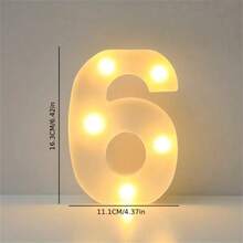 1件 16cm LED字母燈，發光字母與數字夜燈，適用於居家、酒吧、婚禮、生日派對裝飾 - 白色 - 查看 37