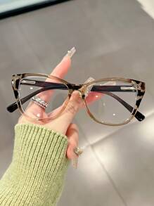 Women's Fashion Eyeglasses, Transparent Lenses, Unisex For Everyday Wear, Suitable For Selfies, Parties And Gatherings With Friends