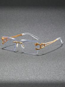 Ochelari de soare 1 buc pentru bărbați, fără ramă, retro, de înaltă calitate, versatil, stil stradal, pentru vacanță de vară la plajă, în aer liber, călătorii, înapoi la școală, aspect preppy la modă