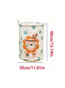 1pc Cartoon Lion Foldable Laundry Basket/Dirty Clothes Storage Bin/Kids Toy Organizer