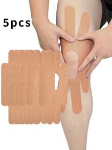 5 pezzi Nastro kinesiology per ginocchia, ginocchiere, nastro antiabrasione per i muscoli, nastro di supporto articolare in spandex, impermeabile e traspirante, taglia universale, appositamente progettato per la protezione sportiva e gli accessori, allevia il disagio, con funzione di compressione fissa, adatto per ciclismo estivo, trekking, arrampicata, corsa, palestra e allenamento all'aperto