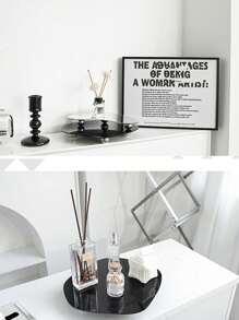 1pc Minimalist INS Style Acrylic Mirror Tray, Asymmetrical Shaped Decor Piece, Photo Prop, Home Decor, Nordic Style, Suitable For Candles, Jewelry, Cosmetics