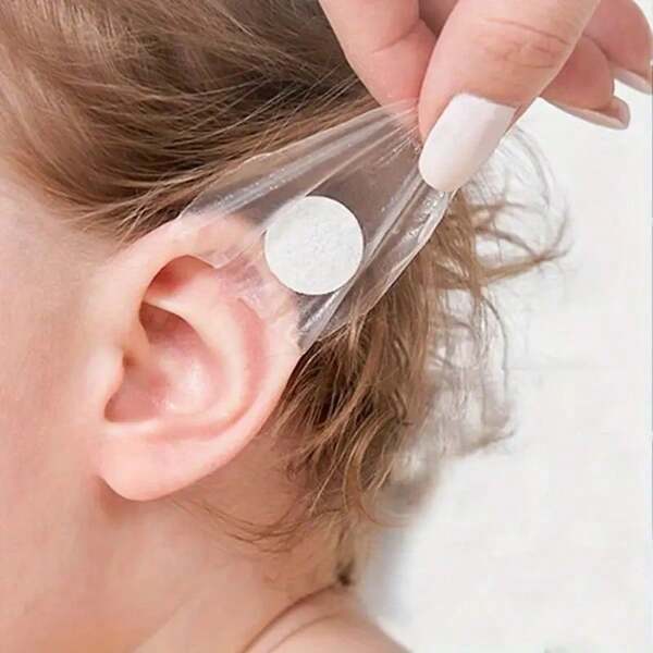 20/40/60 Stück Einwegnutzung Baby Bad Zeit Ohr Tabs mit Baumwoll-Pad, für Neugeborene entworfen, wasserdichter Ohr Aufkleber, geeignet für Baden, Schwimmen, Surfen und andere Wassersportaktivitäten