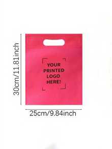 50pcs Non-Woven Reusable Tote Bags, Customizable With Text Or Graphics, Personalized Logo, Large Capacity Gift Bags For Weddings, Festivals, Parties - Multicolor - View 2