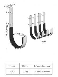2/4/8pcs Gun Rack Storage Hooks, Wall-Mounted, Suitable For Any Rifle, Shotgun And Bow With Pad And Heavy-Duty Steel, Wall-Mounted Storage Rack, Nail Rack, Key Rack, Floating Rack, Organizer Rack, Christmas, Christmas Decor, Hooks, Door Hanger, Bedroom, Clothes Hanger, Wall Mount, Wall Hook, Key Rack, Wall Mounted Key Rack - Multicolor - View 17