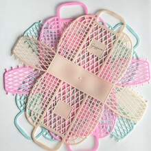 Customized Name Jelly Storage Basket - Pastel Color Plastic Handheld Storage Box, Suitable For Bathroom, Travel, Shower | Personalized Gift, Flower Girl Tote Bag, Fashionable Home Decor, Floral Pattern, Unique Autumn - Multicolor - View 8