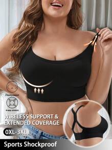 Reggiseni sportivi senza cuciture per donne in taglie forti, reggiseni push-up con schienale incrociato, lingerie sexy, top yoga senza fili, biancheria intima confortevole e antistress per palestra, per donne in taglie forti