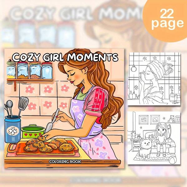 COZY FEMALE MOMENTS Coloring Book, Adult Coloring Book, Unique Cover , Comfortable Space Coloring, Suitable For Adults To Relax Comfortably | The Perfect Gift For Valentine's Day, Christmas, Halloween, New Year's Day, Birthdays And Parties, Suitable For Friends, Family And Colleagues),Coloring Books,Book,Mother's Day,Mom's Gift