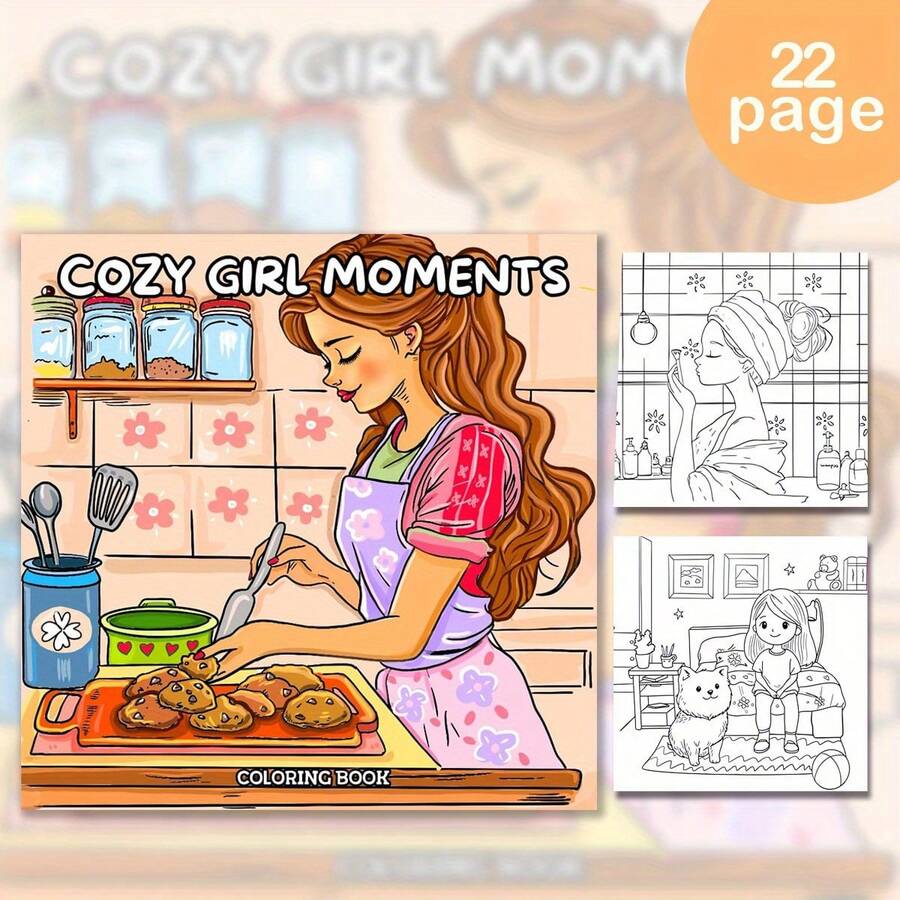 COZY FEMALE MOMENTS Coloring Book, Adult Coloring Book, Unique Cover , Comfortable Space Coloring, Suitable For Adults To Relax Comfortably | The Perfect Gift For Valentine's Day, Christmas, Halloween, New Year's Day, Birthdays And Parties, Suitable For Friends, Family And Colleagues),Coloring Books,Book,Mother's Day,Mom's Gift - Single Piece - View 1