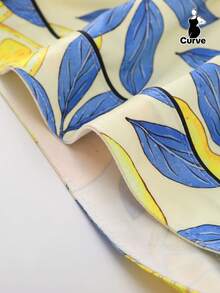 2 件套可爱柠檬印花蝴蝶结装饰大码女士睡衣套装，包括带领和纽扣的短袖衬衫、柔软面料和松紧腰短裤，适合日常、派对、居家和户外休闲穿着的时尚睡衣 - 黃色 - 查看 8