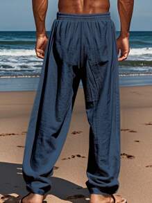 Men's Loose Fit Linen Casual Sport Pants, Spring/Summer