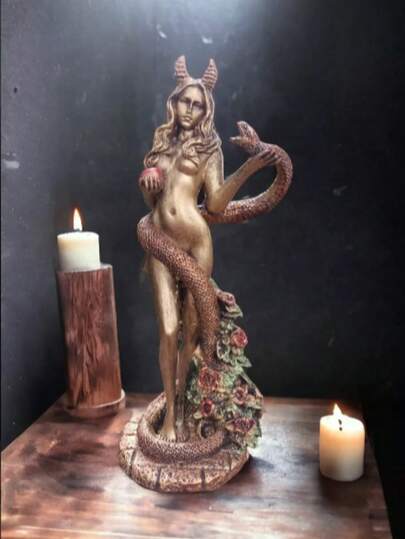 Diosa Lilit Novia De Baphomet Diablo Lilith Escultura Escultura Decorativa Figura de Colección Arte Esotérico Fantasía para Hogar Oficina