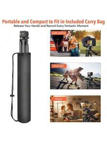 50.3-Inch Universal Camera Tripod, Lightweight Design, Equipped With A 5-Piece Set, Suitable For Various Scenes Such As Holiday Photography, Outdoor Activities, Live Streaming, And Vlog Shooting - Black - View 5