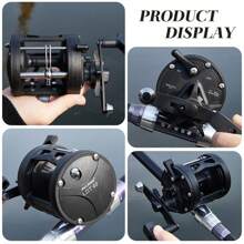 BILLINGS Trolling Fishing Reel Round Baitcasting Reel With 15KG Max Drag Smooth 3.8:1 Gear Ratio Conventional Reel For Catfish Bass Pike Musky Suitable For Saltwater & Freshwater Fishing