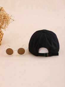 2pcs Plush Teddy Bear Children Sunglasses & Cap Set, Baseball Cap With Adjustable Snap, Breathable Lightweight Sweatabsorbent, Minimalist Cute Design, Suitable For Daily, Vacation, Outdoor Walking, Gift