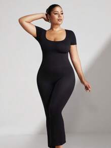 Plus Size Woman Activewear Yoga Seamless Gym Sports High Support Moisture Wicking Workouts Breathable Outdoor Jumpsuit