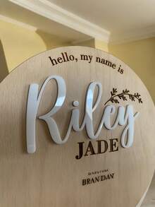 1 Newborn Birth Announcement Sign, Wooden Baby Name Board, Baby Memorial Supplies, Photo Prop For Boy/Girl Baby Shower Easter Gift Things For Girls/Boys - Multicolor - View 6