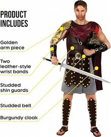 Morph Costumes Roman Gladiator Costume For Men - Adult Fancy Dress, Historical Roman Soldier Outfit, Perfect For Parties And Events