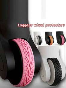Silicone Luggage Wheel Covers, Bright Silicone Luggage Wheel Protectors, Shock-Absorbing Luggage Wheel Covers, Travel Accessories Luggage Wheel Covers, Premium Silicone Luggage Wheel Covers - Anti-Slip & Noise-Reducing Luggage Wheel Protectors, Multi-Color Options, Reduce Rolling Noise, Shock Protection, Easy To Install - Fashionable Travel Accessories, Make Luggage Roll Smoother - Multicolor - View 3