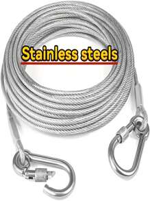 1 Set Stainless Steel Clothesline, Pet Leash, Portable For Indoor/Outdoor Laundry, Camping Accessories, Bathroom And Dormitory Ideal Choice
