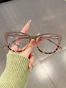 Women's Fashion Eyeglasses, Transparent Lenses, Unisex For Everyday Wear, Suitable For Selfies, Parties And Gatherings With Friends