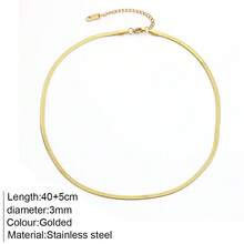 1pc Minimalist Design Gold Tone Collarbones Chain Adjustable Necklace, Delicate & Lightweight For Women - Yellow Gold - View 19