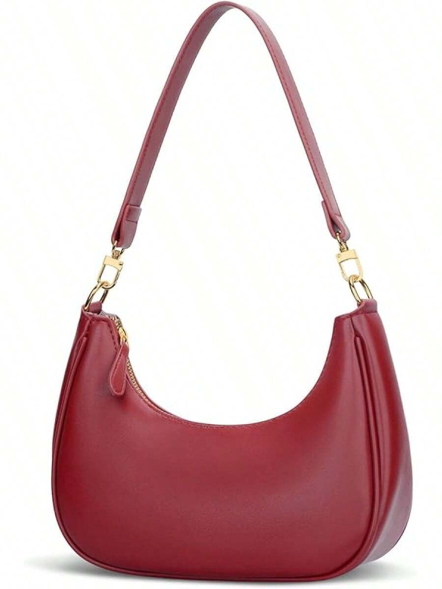 Shoulder Bag For Women Small Purse Cute Clutch Hobo Handbag  Crescent Bag - Red - View 1