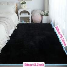 1pc High-End Fluffy Shaggy Area Rug, 1cm Sponge Padded, Soft Plush Floor Carpet For Bedroom, Living Room, Balcony, Study, Outdoor Picnic, Non-Slip Home Decor