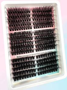 290pcs/Set Synthetic Mink Eyelashes 60D/80D/100D Fluffy Isolated Lashes Extension 5D 0.07mm Curly Drama Lashes 10-18mm Mixed Tray Eyelashes, Makeup Tools, Left & Right Eyes Individual Clusters, Bulk Lashes For Home Use, Suitable For Daily Makeup And Costume Cosplay - D - 查看 7