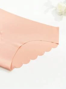 5 piezas de Braguitas de bikini con acabado de puntilla sexy, ropa interior cómoda y transpirable, bragas de unicolor, ropa interior femenina y esenciales de lencería para uso diario