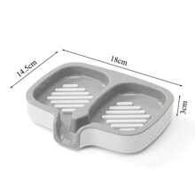 1pc Premium Dual Row Candy-Colored Soap Dish, Self-Draining Design, Easy To Clean, No Suction Cup Needed, Keeps Soap Dry, Minimalist Style, Suitable For Vanity, Bathroom, Fits Different Sizes Of Soap