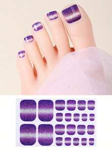 2pcs 44 Toe Nail Stickers, Waterproof Ombre Pink Toe Nail Art Decals, Fashion Choice For Women - Multicolor - View 14