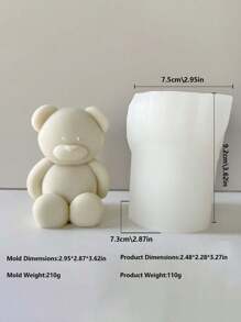 3D "Sitting Bear" Silicone Mold, Multi-Purpose DIY Plaster Crafts, Creative Home Decor, Kids Craft Tool (, Heat-Resistant, Easy Removal)