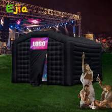 Black Inflatable Night Club Extra Large 20FT Inflatable Party Tent With Logo Area Disco Cube Gazebo Event House Tents For Parties, Wedding, Shows, Events (20ftx20ftx13ft)