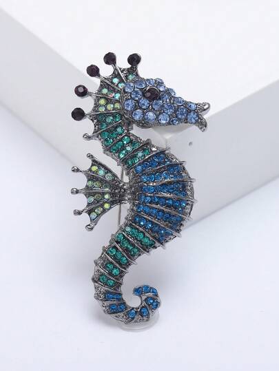 Fashionable Seahorse Brooch For Women Animal Pin Suitable For Wearing With Dress, Suit, Hat, Shoes, Flower Scarf Banquet, Wedding, Summer Vacation, Jewelry