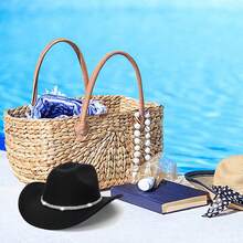 Womens Shiny Rhinestone Cowgirl Hat Wide Brim Western Jazz Cowgirl Hat Themed Party Cap - Black - View 2