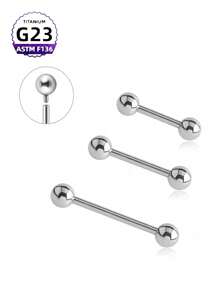 1 pieza Piercing de lengua de aleación de titanio de grado implantable G23 F136 con rosca interna, joyería de perforación para uso diario tanto para hombres como para mujeres