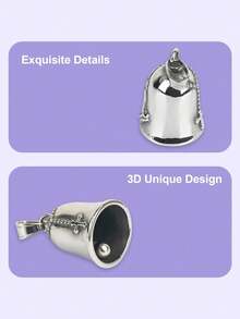 1pc/2pcs Motorcycle Bell, Biker Luck Bell, Praying Hands With Rosary And Holy Cross, Steel Color, Steel Material, Frame Mount - Multicolor - View 7