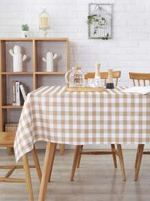 1pc Vintage Checkered Tablecloth, Skin-Friendly And Absorbent, Reusable For Weddings, Valentine's Day, Parties, Dining Rooms, Living Rooms, And Daily Decor