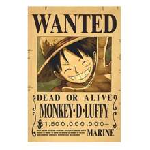 ONE PIECE Zestaw 5-20 sztuk plakatów One Piece Bounty Wanted z papieru pakowego, Anime Gear 5, Luffy, Bóg Słońca, Nika, dekoracja ścienna do salonu w stylu vintage