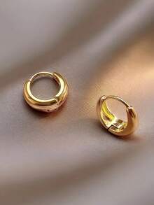 1 Pair Elegant Casual Minimalist Small Polished Copper Ear Cuffs Suitable For Women's Daily And Party Wear - Yellow Gold - View 4
