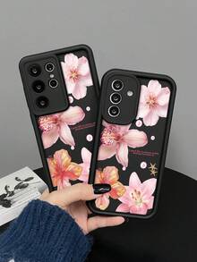 1pc Fashion Color Flower Print Thickened Anti-Drop Phone Case, Compatible With Samsung Galaxy A06/A16/A26/A25/A35/A53/A54/A55/S23/S24/25 ULTRA,International Version, Not The Domestic Version - Multicolor - View 2
