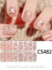 14 Pcs Nail Stickers, Glitter Design Butterfly Flower Heart, Full Wrap Nail Art Stickers, Colorful Nail Polish Nail Stickers, Salon Nail Art Nail Art Set For Women - Follow Your Heart - View 28