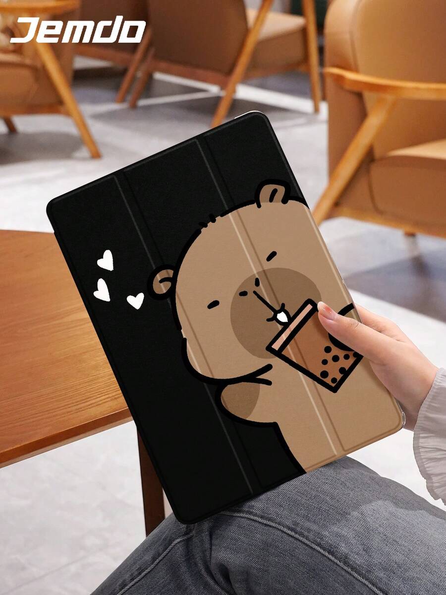 Funda protectora para tableta con diseño de capibara y marmota, compatible con iPad 10.2", iPad Pro 11" 2021/2020/10th Gen, iPad Mini 4/5/6, Galaxy Tab A8 10.5" 2022, Matepad 10.4"/Tab, con soporte para lápiz stylus, a prueba de golpes, función de suspensión/activación automática - Multicolor - Ver 1