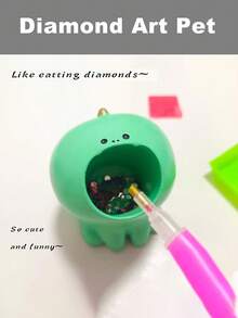 Cute Kitten DIY Diamond Art Tools Desktop Trash Can Decoration Cute Tools, Rabbit Kitten Shiba Inu Animal 3D Diamond Painting Accessories, Adult Diamond Art Set, Creative Mini Trash Can, Small Storage | Suitable For Nail Art Decoration Diamond Embroidery Mosaic Crafts - Multicolor - View 4