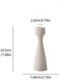 1Pieces Of Plain Conical Ceramic Candlesticks, With A Simple And Natural Style Design, Suitable For Conical Candles, Soft Home Decoration Items, Photography Props, Tabletops, Party Decorations, Gifts, White, Suitable For Dining Rooms, Living Rooms, And Home Decoration.