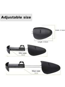 10个装可调节塑料鞋撑，男女通用，适用于皮鞋、运动鞋，可塑形、撑鞋、防皱，春夏必备，伴娘礼物，房间/卧室装饰，海滩/旅行/度假适用 - 黑色 - 查看 3