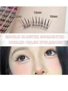 GLAM&NEED 72 piezas de pestañas postizas individuales en racimo segmentado, de 10-12 mm, suaves y delicadas con tallos negros, 12 filas, con apariencia natural, ligeras, reutilizables y aptas para uso diario