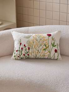 1 Pc Flower Embroidery Throw Pillow Cover, Home Decor For Living Room, Bedroom, Party, All Season - Multicolor - View 10