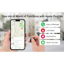 Etiquetas rastreadoras inteligentes Mini Air Tags que funcionan con Apple Find My (solo iOS), con clasificación IP67 a prueba de agua, localizador de llaves y localizador de artículos para llaves, bolsas, equipaje y talla grande (no para Android)
